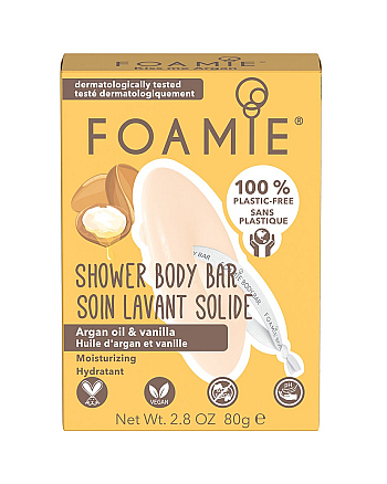Foamie Miss me Argan - Очищающее средство для тела без мыла с ванилью и аргановым маслом 80 г - hairs-russia.ru
